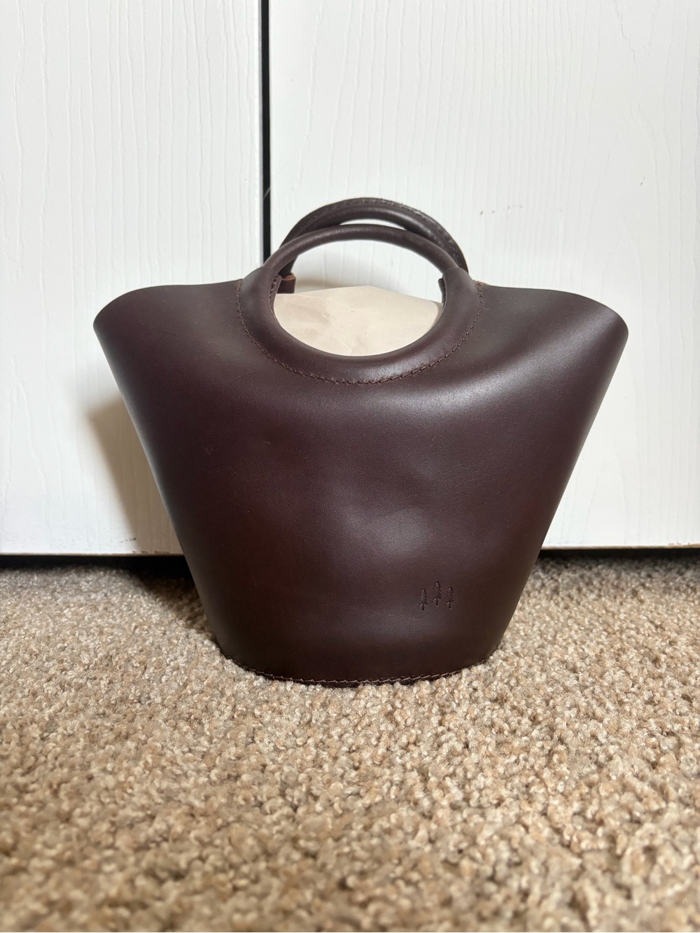 NWOT Portland Leather Goods Small Milan Leather Handbag in Grizzly 🐻 🤎👜